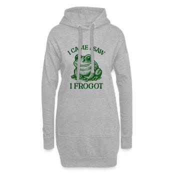 Je suis venu j’ai vu je frogot drôle de grenouille jeu de mots - Sweat-shirt à capuche long Femme - gris chiné - Devant