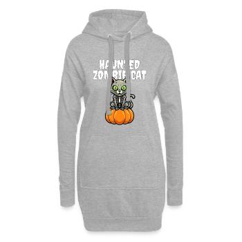 HAUNTED_ZOMBIE_CAT - Hoodie-Kleid - Grau meliert - Vorne