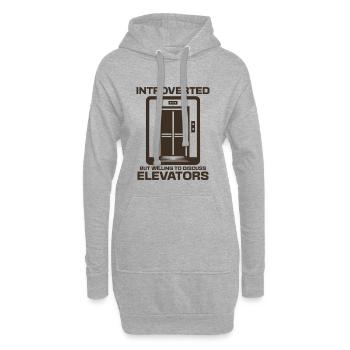 Introverted But Willing To Discuss Elevators - Hoodie Dress - heather grey - Front