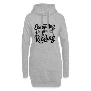 Wein Weintrinker Everything Happens For A Riesling - Hoodie-Kleid - Grau meliert - Vorne