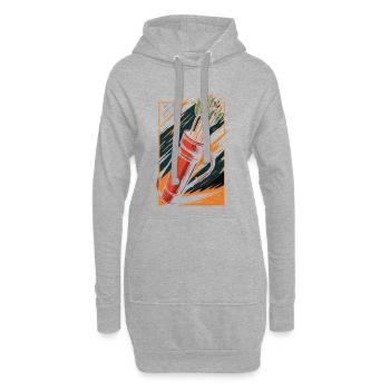 Bogenschießen Bogen Köcher Pfeile Design - Hoodie-Kleid - Grau meliert - Vorne