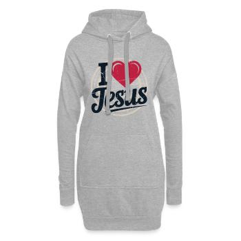 Cœur Jésus Symbole Expression - Sweat-shirt à capuche long Femme - gris chiné - Devant