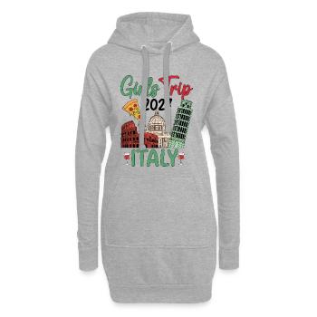 Italy Girls Trip 2027 - Hoodie-Kleid - Grau meliert - Vorne