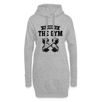 Je préfère être à la salle de sport - Sweat-shirt à capuche long Femme - gris chiné - Devant