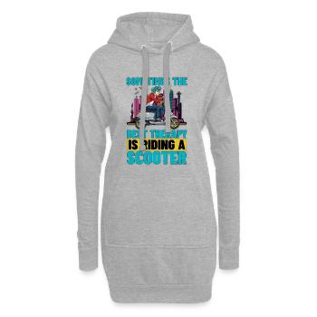 Scooter Sometimes The Best Therapy Is Scootering - Hoodie-Kleid - Grau meliert - Vorne