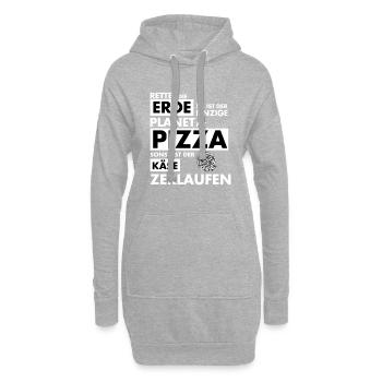 Rettet die Erde der einzige Planet mit Pizza - Hoodie-Kleid - Grau meliert - Vorne