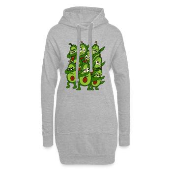 Dabbing Tanzende Avocados  - Hoodie-Kleid - Grau meliert - Vorne