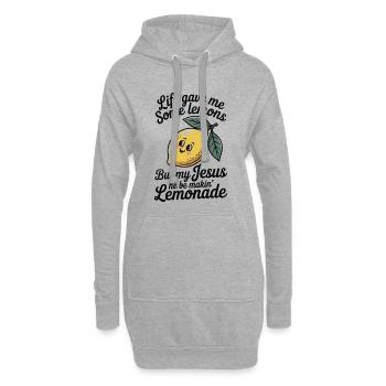 Leben Gab Mir Zitronen Jesus Macht Limonade - Hoodie-Kleid - Grau meliert - Vorne