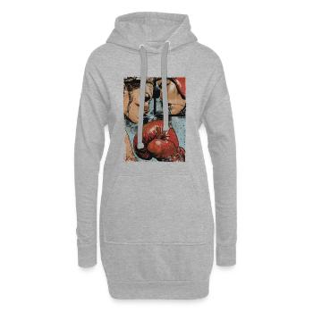 Intensives Boxer Clash Kunstwerk - Hoodie-Kleid - Grau meliert - Vorne