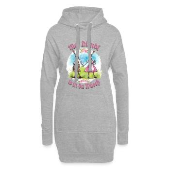 Mei Dirndl is in da Wäsch - Dirndl Ersatz, Tracht - Sweat-shirt à capuche long Femme - gris chiné - Devant