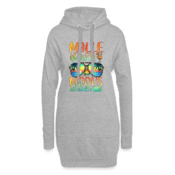 Mode Fête Malle activé - Sweat-shirt à capuche long Femme - gris chiné - Devant