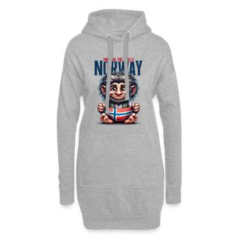 Norwegischer Troll mit Flagge - Hoodie-Kleid - Grau meliert - Vorne