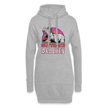 Fête des Mères MÈRE DES DRAGONS Drôle - Sweat-shirt à capuche long Femme - gris chiné - Devant