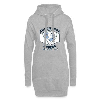 Adventure Begins with Little Feet Cadeau Naissance - Sweat-shirt à capuche long Femme - gris chiné - Devant