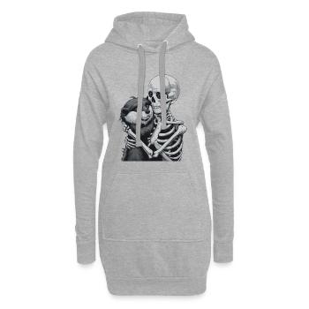 Otter Skelett Halloween - Hoodie-Kleid - Grau meliert - Vorne