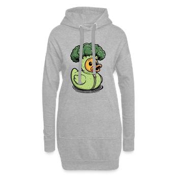 Canard brocoli, canard en caoutchouc, canard en caoutchouc, canard en caoutchouc - Sweat-shirt à capuche long Femme - gris chiné - Devant