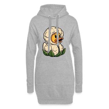 Blumenkohl Ente Gummiente Quietscheente Badeente  - Hoodie-Kleid - Grau meliert - Vorne