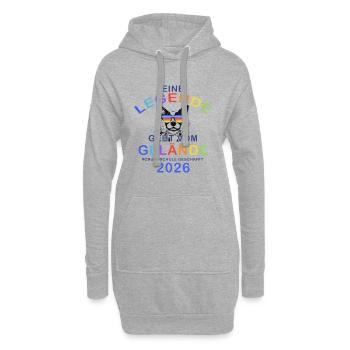 École primaire Légende de la balustrade 2026 - Sweat-shirt à capuche long Femme - gris chiné - Devant