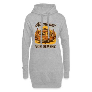 Abenteuer Vor Demenz Camping Camper Senioren Humor - Hoodie-Kleid - Grau meliert - Vorne