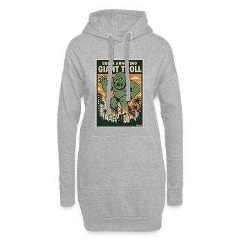 Der riesige Troll in der Stadt ist supernervig - Hoodie-Kleid - Grau meliert - Vorne