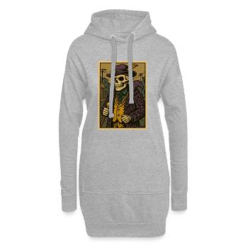 Ghetto Zuhälter Arzt Skelett - Hoodie-Kleid - Grau meliert - Vorne