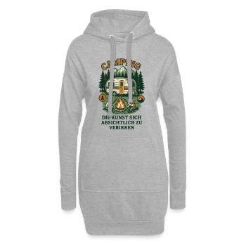 Camper Humor lustiges Camping Design Retro Stil - Hoodie-Kleid - Grau meliert - Vorne