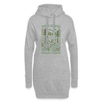 More Camping Less Worries Camping Adventure - Hoodie Dress - heather grey - Front