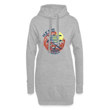 Japan Hero since March 1985 Geburtstaggeschenk - Hoodie-Kleid - Grau meliert - Vorne