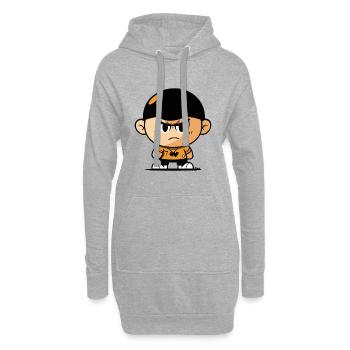 Heftige Karikatur Junge Illustration - Hoodie-Kleid - Grau meliert - Vorne