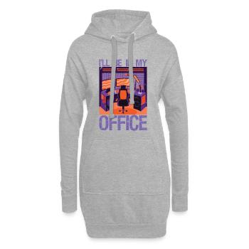 PC Gaming Je serai dans mon bureau | Matériel Nerd PC - Sweat-shirt à capuche long Femme - gris chiné - Devant