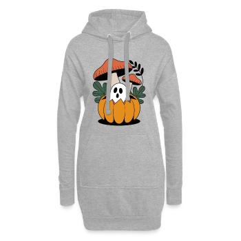 Kürbis Blumen Herbst Wald Natur Halloween - Hoodie-Kleid - Grau meliert - Vorne