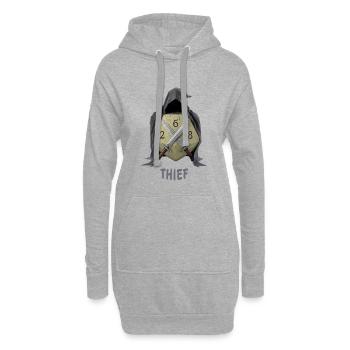 W20 mit Kapuze – Thief Fantasy Dice - Hoodie-Kleid - Grau meliert - Vorne
