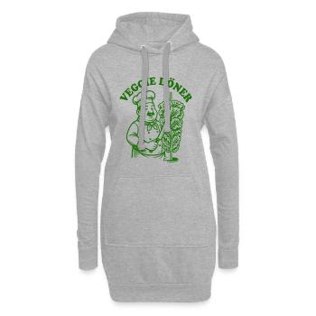 Veggie Döner Kebab - Fast Food - Vegan - Hoodie-Kleid - Grau meliert - Vorne