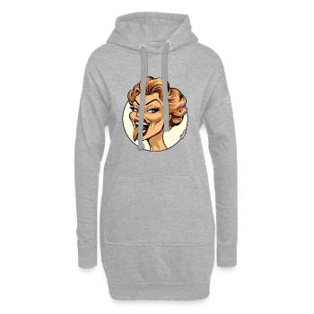 Rétro Dessin animé Comédie femme Illustration - Sweat-shirt à capuche long Femme - gris chiné - Devant