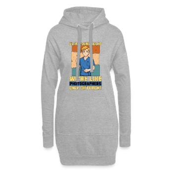 Échographistes, techniciens en échographie, nous sommes comme l’échographie - Sweat-shirt à capuche long Femme - gris chiné - Devant