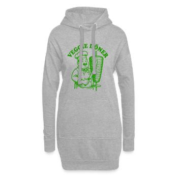 Veggie Döner - Fast Food - Veganer Kebab - Hoodie-Kleid - Grau meliert - Vorne