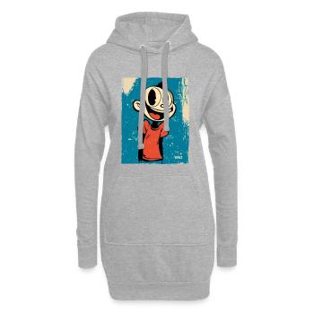 Bande dessinée vintage et dessin animé rétro Naughty Boy - Sweat-shirt à capuche long Femme - gris chiné - Devant