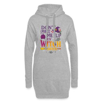 Lass mich nicht meinen Hexenschalter umlegen - Wicked Tee - Hoodie-Kleid - Grau meliert - Vorne