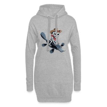 Squelette avec chapeau de cow-boy sur ornithorynque ornithorynque - Sweat-shirt à capuche long Femme - gris chiné - Devant