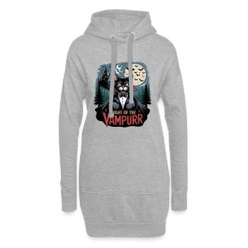 Nuit des chats des vampires - Sweat-shirt à capuche long Femme - gris chiné - Devant