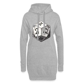 Dés avec des numéros médiévaux – Dés vintage - Sweat-shirt à capuche long Femme - gris chiné - Devant