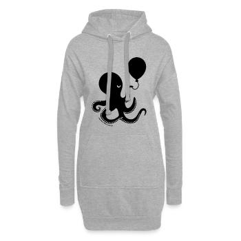 Cursed Octopus – Unhinged Dark Humor Sea Creature  - Hoodie-Kleid - Grau meliert - Vorne