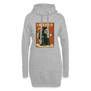 Papier toilette Faucheuse Mort Mort Humour - Sweat-shirt à capuche long Femme - gris chiné - Devant