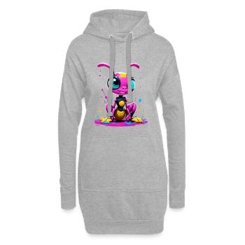 Ant - Caricature d’insecte coloré sur toile - Sweat-shirt à capuche long Femme - gris chiné - Devant