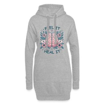 Mindset Motivation Heilung Achtsamkeit Entspannung - Hoodie-Kleid - Grau meliert - Vorne