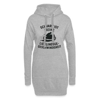Schwarz ist meine Lieblingsgeschwindigkeit - Hoodie-Kleid - Grau meliert - Vorne
