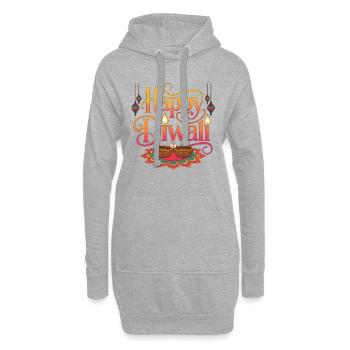 Happy Diwali Lichter Rangoli - Hoodie-Kleid - Grau meliert - Vorne