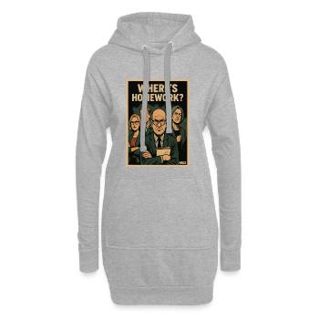 Wo ist die Hausaufgabe? Immer diese Lehrer - Hoodie-Kleid - Grau meliert - Vorne