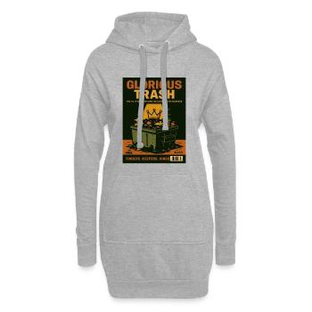 Glorreicher Müll Container Magazin - Hoodie-Kleid - Grau meliert - Vorne