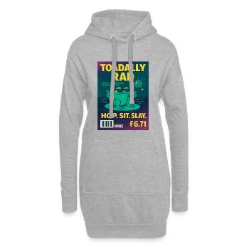Toadally Rad Disco Frosch Magazin - Hoodie-Kleid - Grau meliert - Vorne